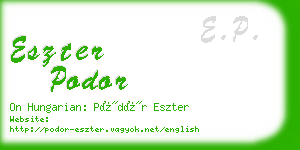 eszter podor business card